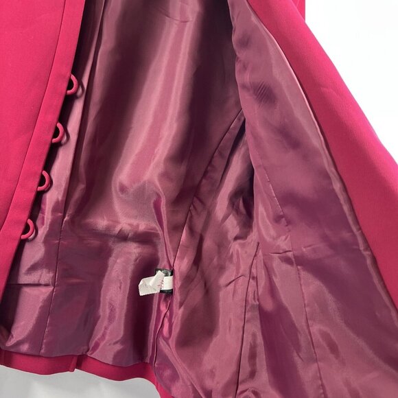 Tahari Women's Jacket Blazer Size 8P Petite Solid Pink Silver Buttons Lined L/S - Picture 6 of 10